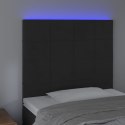 ZAGŁÓWEK DO ŁÓŻKA Z LED CZARNY 100X5X118/128CM AKSAMIT