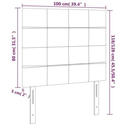 ZAGŁÓWEK DO ŁÓŻKA Z LED CZARNY 100X5X118/128CM TKANINA