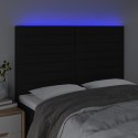 ZAGŁÓWEK DO ŁÓŻKA Z LED CZARNY 144X5X118/128CM TKANINA