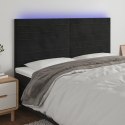 ZAGŁÓWEK DO ŁÓŻKA Z LED CZARNY 160X5X118/128CM AKSAMIT