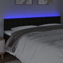 ZAGŁÓWEK DO ŁÓŻKA Z LED CZARNY 160X5X78/88CM TKANINA