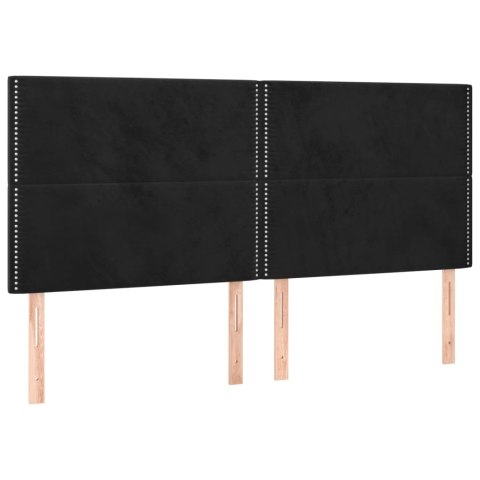 ZAGŁÓWEK DO ŁÓŻKA Z LED CZARNY 180X5X118/128CM AKSAMIT