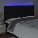 ZAGŁÓWEK DO ŁÓŻKA Z LED CZARNY 180X5X118/128CM TKANINA