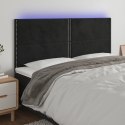 ZAGŁÓWEK DO ŁÓŻKA Z LED CZARNY 200X5X118/128CM AKSAMIT