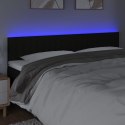 ZAGŁÓWEK DO ŁÓŻKA Z LED CZARNY 200X5X78/88CM TKANINA