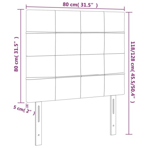 ZAGŁÓWEK DO ŁÓŻKA Z LED CZARNY 80X5X118/128CM AKSAMIT