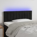 ZAGŁÓWEK DO ŁÓŻKA Z LED CZARNY 90X5X78/88CM AKSAMIT