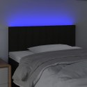ZAGŁÓWEK DO ŁÓŻKA Z LED CZARNY 90X5X78/88CM TKANINA