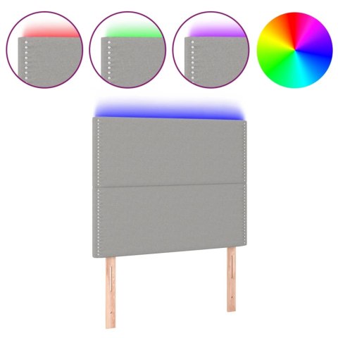 ZAGŁÓWEK DO ŁÓŻKA Z LED JASNOSZARY 100X5X118/128CM TKANINA