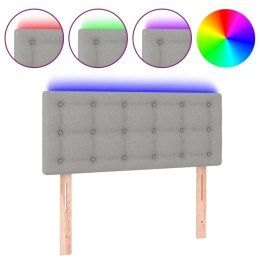 ZAGŁÓWEK DO ŁÓŻKA Z LED JASNOSZARY 90X5X78/88CM TKANINA