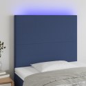 ZAGŁÓWEK DO ŁÓŻKA Z LED NIEBIESKI 90X5X118/128CM TKANINA