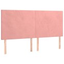 VidaXL Zagłówek do łóżka z LED, różowy, 160x5x118/128 cm, aksamit