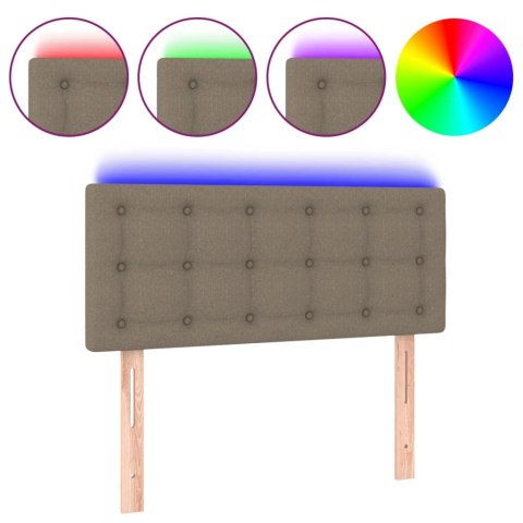 ZAGŁÓWEK DO ŁÓŻKA Z LED TAUPE 100X5X78/88CM TKANINA