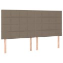 ZAGŁÓWEK DO ŁÓŻKA Z LED TAUPE 180X5X118/128CM TKANINA