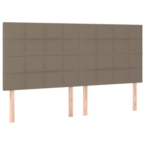 ZAGŁÓWEK DO ŁÓŻKA Z LED TAUPE 180X5X118/128CM TKANINA