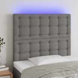 ZAGŁÓWEK DO ŁÓŻKA Z LED CIEMNOSZARY 100X5X118/128CM TKANINA
