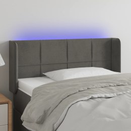 ZAGŁÓWEK DO ŁÓŻKA Z LED CIEMNOSZARY 103X16X78/88CM AKSAMIT