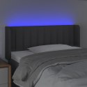 ZAGŁÓWEK DO ŁÓŻKA Z LED CIEMNOSZARY 103X16X78/88CM TKANINA