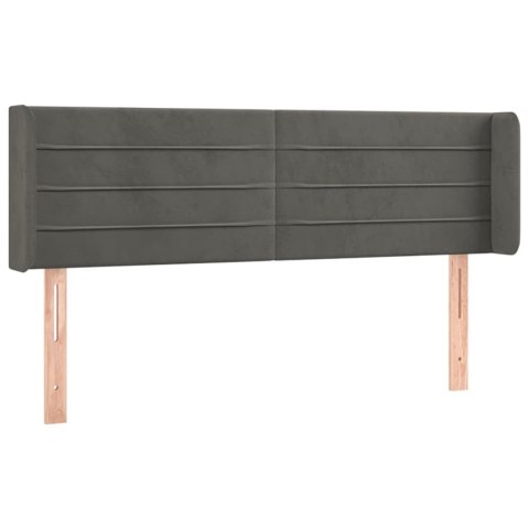 ZAGŁÓWEK DO ŁÓŻKA Z LED CIEMNOSZARY 147X16X78/88CM AKSAMIT