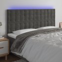 ZAGŁÓWEK DO ŁÓŻKA Z LED CIEMNOSZARY 160X5X118/128CM AKSAMIT