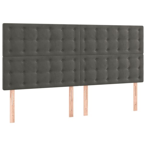 ZAGŁÓWEK DO ŁÓŻKA Z LED CIEMNOSZARY 160X5X118/128CM AKSAMIT