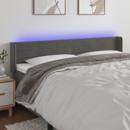 ZAGŁÓWEK DO ŁÓŻKA Z LED CIEMNOSZARY 163X16X78/88CM AKSAMIT