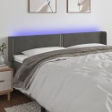 ZAGŁÓWEK DO ŁÓŻKA Z LED CIEMNOSZARY 183X16X78/88CM AKSAMIT
