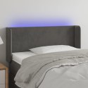 ZAGŁÓWEK DO ŁÓŻKA Z LED CIEMNOSZARY 83X16X78/88CM AKSAMIT