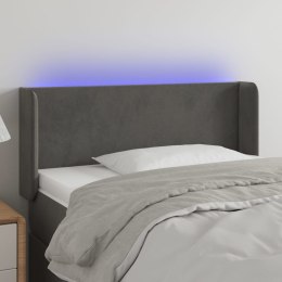 ZAGŁÓWEK DO ŁÓŻKA Z LED CIEMNOSZARY 83X16X78/88CM AKSAMIT