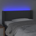 ZAGŁÓWEK DO ŁÓŻKA Z LED CIEMNOSZARY 83X16X78/88CM TKANINA