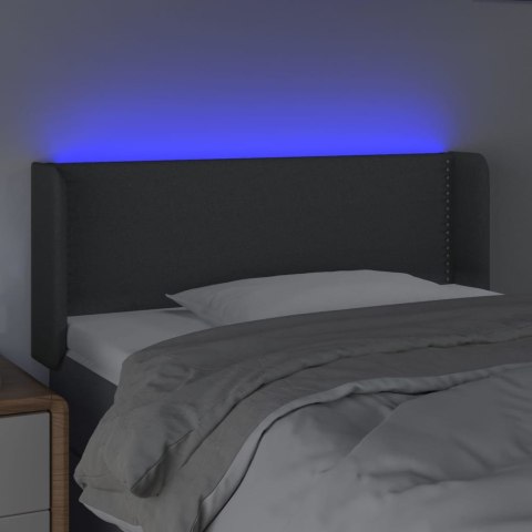 ZAGŁÓWEK DO ŁÓŻKA Z LED CIEMNOSZARY 83X16X78/88CM TKANINA