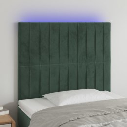 ZAGŁÓWEK DO ŁÓŻKA Z LED CIEMNOZIELONY 80X5X118/128CM AKSAMIT