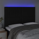 ZAGŁÓWEK DO ŁÓŻKA Z LED CZARNY 144X5X118/128CM TKANINA