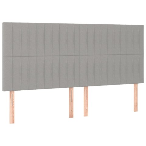 ZAGŁÓWEK DO ŁÓŻKA Z LED JASNOSZARY 180X5X118/128CM TKANINA