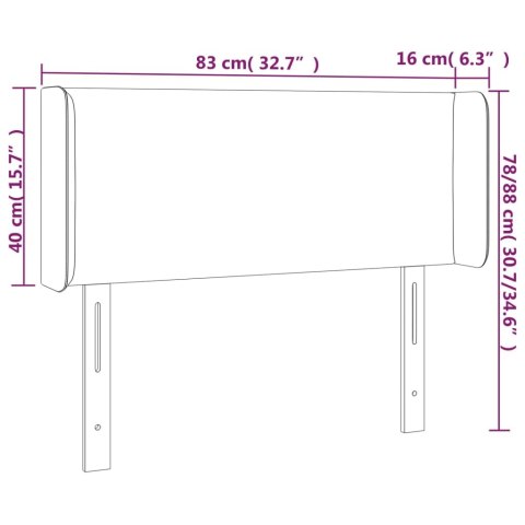 ZAGŁÓWEK DO ŁÓŻKA Z LED JASNOSZARY 83X16X78/88CM TKANINA