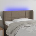 ZAGŁÓWEK DO ŁÓŻKA Z LED TAUPE 103X16X78/88CM TKANINA