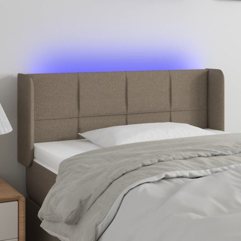 ZAGŁÓWEK DO ŁÓŻKA Z LED TAUPE 103X16X78/88CM TKANINA