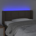 ZAGŁÓWEK DO ŁÓŻKA Z LED TAUPE 103X16X78/88CM TKANINA