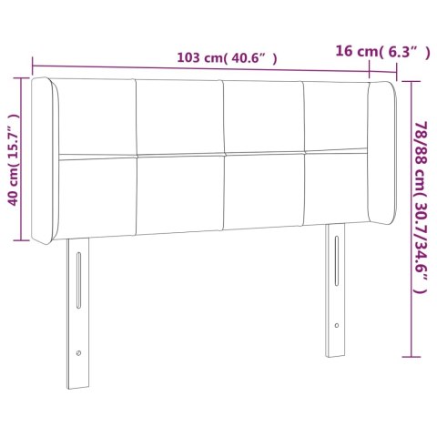 ZAGŁÓWEK DO ŁÓŻKA Z LED TAUPE 103X16X78/88CM TKANINA