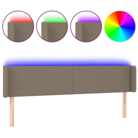 ZAGŁÓWEK DO ŁÓŻKA Z LED TAUPE 163X16X78/88CM TKANINA