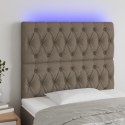 ZAGŁÓWEK DO ŁÓŻKA Z LED TAUPE 90X7X118/128CM TKANINA