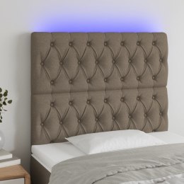 ZAGŁÓWEK DO ŁÓŻKA Z LED TAUPE 90X7X118/128CM TKANINA