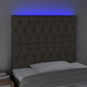 ZAGŁÓWEK DO ŁÓŻKA Z LED TAUPE 90X7X118/128CM TKANINA