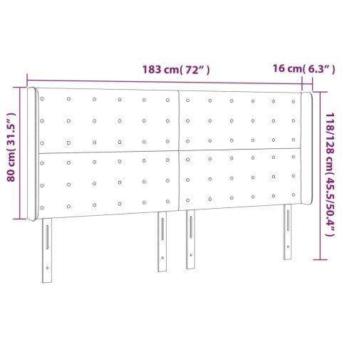 ZAGŁÓWEK DO ŁÓŻKA Z LED BIAŁY 183X16X118/128CM SZTUCZNA SKÓRA