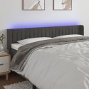 ZAGŁÓWEK DO ŁÓŻKA Z LED CIEMNOSZARY 203X16X78/88CM AKSAMIT
