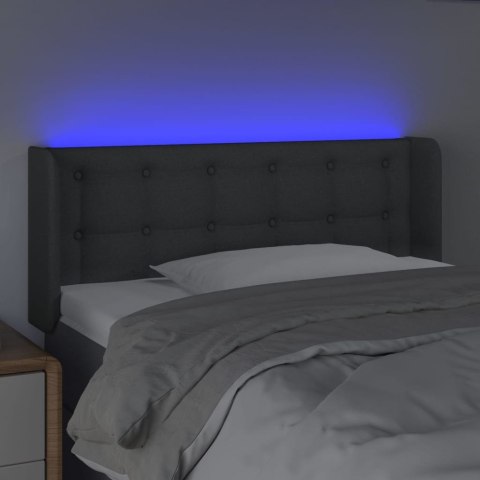 ZAGŁÓWEK DO ŁÓŻKA Z LED CIEMNOSZARY 83X16X78/88CM TKANINA