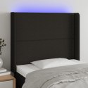 ZAGŁÓWEK DO ŁÓŻKA Z LED CZARNY 83X16X118/128CM TKANINA