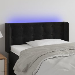 ZAGŁÓWEK DO ŁÓŻKA Z LED CZARNY 83X16X78/88CM AKSAMIT