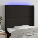 ZAGŁÓWEK DO ŁÓŻKA Z LED CZARNY 93X16X118/128CM TKANINA