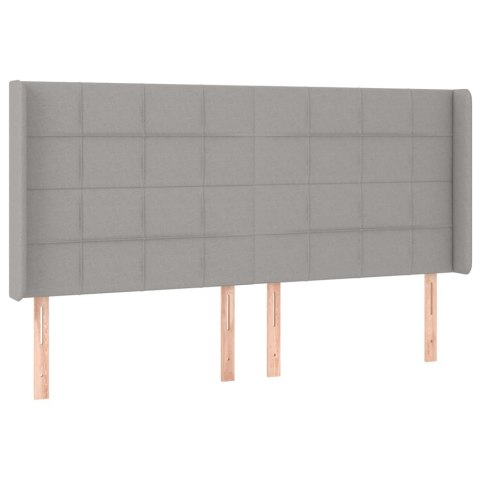 ZAGŁÓWEK DO ŁÓŻKA Z LED JASNOSZARY 163X16X118/128CM TKANINA